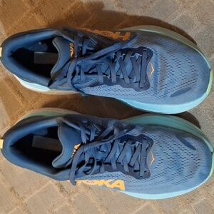 Hoka Men's Navy and Orange Athletic Shoes Size 10.5 D